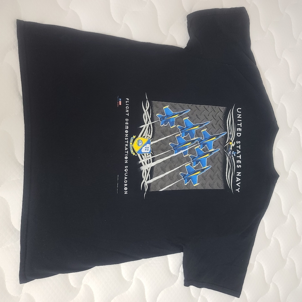 Mens XL Gildan Ultra Cotton Blue Angels Fighter Jet T-shirt US Navy